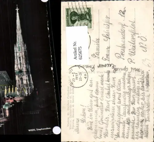 625675,Foto Ak Wien Vienna Innere Stadt Stephansdom Stephen Cathedral b. Nacht