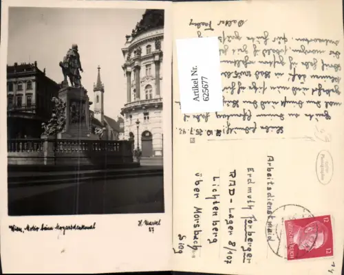 625677,Foto Ak Wien Vienna Innere Stadt Motiv b. Mozartdenkmal pub H. Markl 27