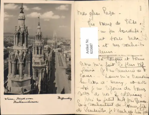 625687,Foto Ak Wien Vienna Innere Stadt Blick v. Rathausturm Rathaus pub Reiffenstein