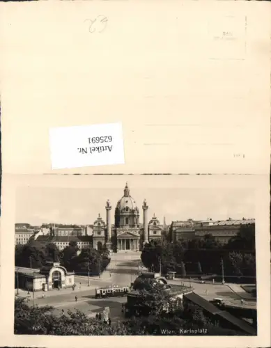 625691,Foto Ak Wien Vienna Wieden Karlsplatz m. Karlskirche Straßenbahn