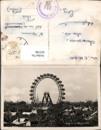 625708,Foto Ak Wien Vienna Leopoldstadt Prater Riesenrad