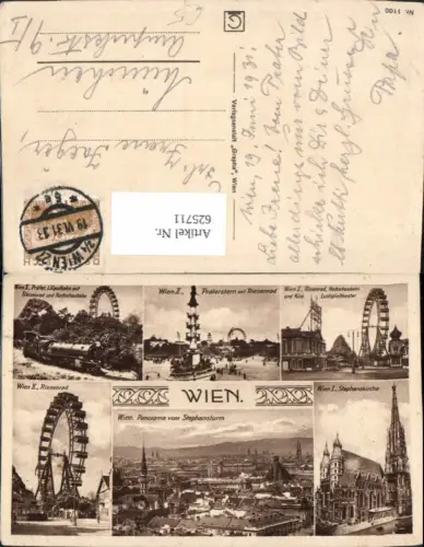 625711,Mehrbild Ak Wien Vienna Leopoldstadt Prater Praterstern Riesenrad Liliputbahn