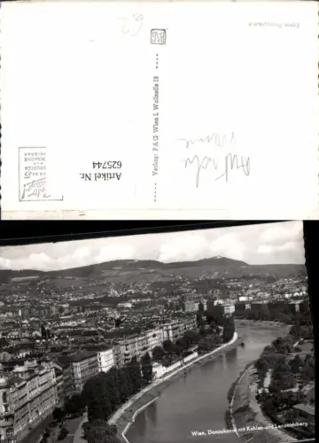 625744,Foto Ak Wien Vienna Donaukanal m. Kahlen- und Leopoldsberg