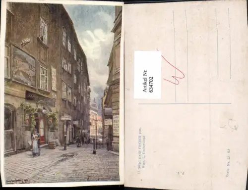 634702,Künstler Ak Ludwig Hans Fischer Wien Vienna Innere Stadt Fischerstiege