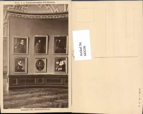 643230,Wien k. k. Kunsthistorisches Hof-Museum Kabinett XIII Rembrandtschule Rembrandt