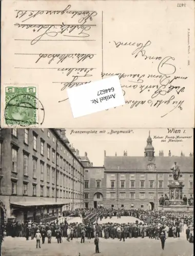 644627,Wien Innere Stadt Burg Franzensplatz Burgmusik Kaiser Franz Monument pub Ledermann 5477