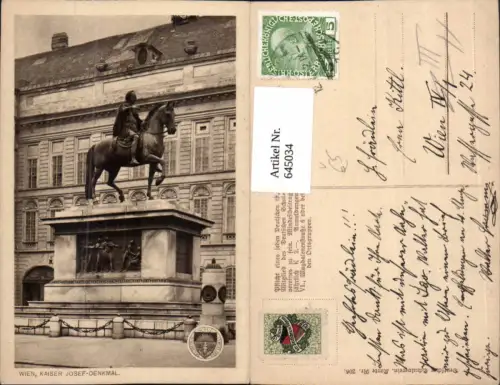 645034,Deutscher Schulverein 206 Wien Innere Stadt Kaiser Franz Josef Denkmal