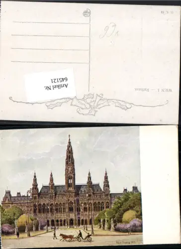 645121,Künstler AK Geza Lippay Wien Rathaus Innere Stadt pub Kilophot 64