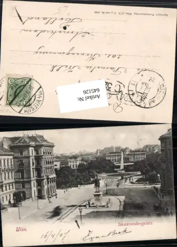 645126,Wien Leopoldstadt Schwarzenbergplatz 1901 pub Sperling 1196