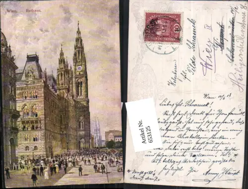 653125,tolle Künstler AK Wien Innere Stadt Rathaus pub B.K.W.I. 433-2