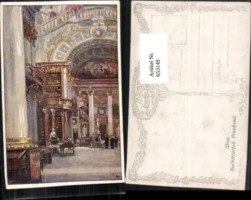 653149,Künstler AK R. Konopa Wien Hofbibliothek Bibliothek pub B.K.W.I. 702-6