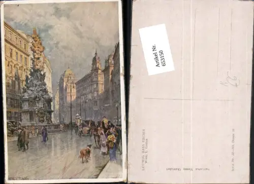 653150,Künstler AK Ludwig Hans Fischer Wien Graben Säule