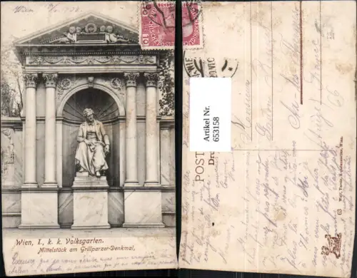 653158,Wien Vienna Innere Stadt Volksgarten Mittelstück Grillparzer-Denkmal