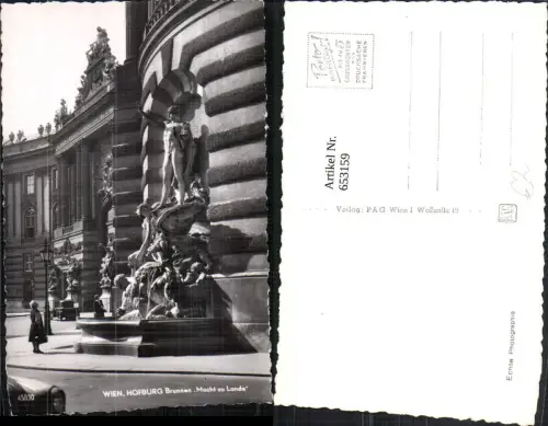 653159,Foto Ak Wien Vienna Innere Stadt Hofburg Brunnen Macht zu Lande