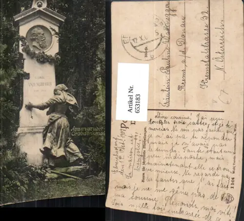 653183,Wien Vienna Innere Stadt Ludwig Anzengruber-Denkmal pub Wolf 1104