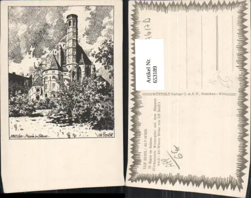 653189,Künstler Ak Ulf Seidl Alt-Wien Wien Vienna Innere Stadt Maria im Schnee Minoritenkirche