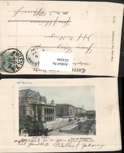 653244,Wien Vienna Innere Stadt Oper Kärntnerring Straßenbahn