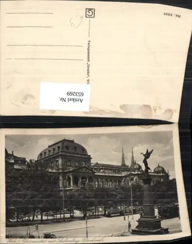 653269,Wien Vienna Innere Stadt Universität m. Liebenberg-Denkmal Straßenbahn