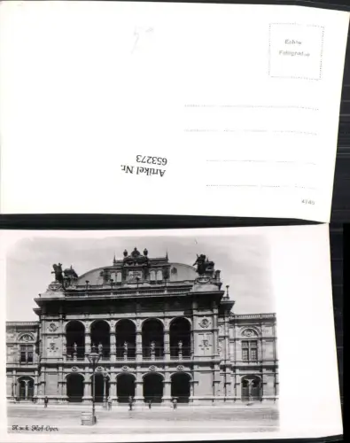 653273,Foto Ak Wien Vienna Innere Stadt Hofoper Oper Staatsoper