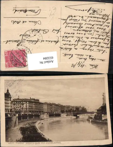 653284,Wien Vienna Innere Stadt Franz Josefs Quai m. Donaukanal Franz-Josefs-Kai pub B.K.W.I. 851/11