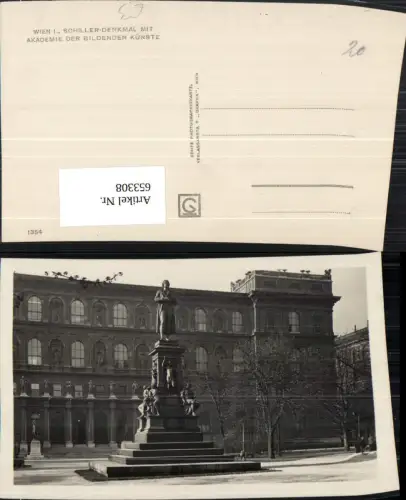 653308,Foto Ak Wien Vienna Innere Stadt Schiller-Denkmal Akademie d. Bildenden Künste