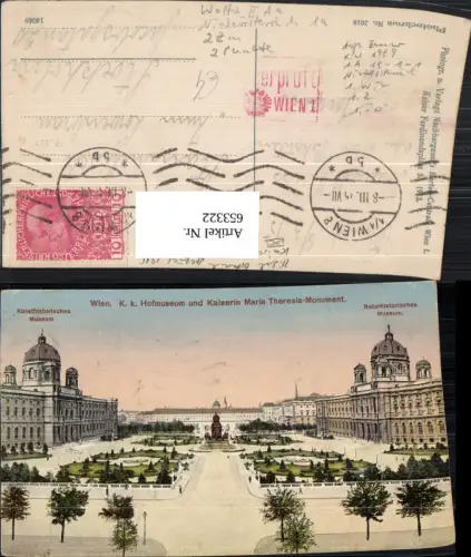 653322,Wien Vienna Innere Stadt Kk Hofmuseum Maria-Theresien-Monument