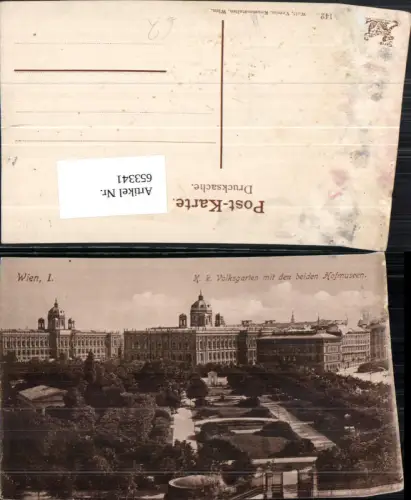 653341,Wien Vienna Innere Stadt Kk Volksgarten m. d. Hofmuseen