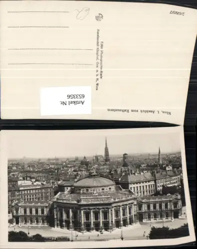 653356,Wien Vienna Innere Stadt Ausblick v. Rathausturm auf Burgtheater