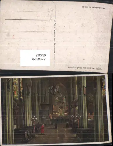 653367,Künstler Ak Wien Vienna Innere Stadt Stephansdom Inneres pub Hans Hausner 7020/12
