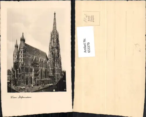 653379,Foto Ak Wien Vienna Innere Stadt Stephansdom Stefansdom Dom