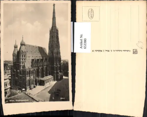 653380,Foto Ak Wien Vienna Innere Stadt Stephansdom Dom