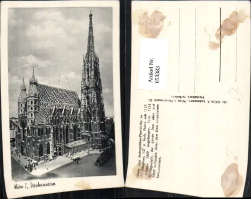 653383,Wien Vienna Innere Stadt Stephansdom
