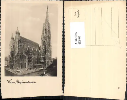 653403,Foto Ak Wien Vienna Innere Stadt Stephansdom Stephanskirche
