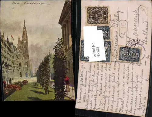 658639,Künstler Ak Wien Vienna Innere Stadt Reichsratsstrasse