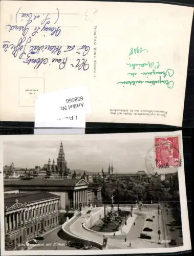 658666,Foto Ak Wien Vienna Innere Stadt Parlament mit Rathaus