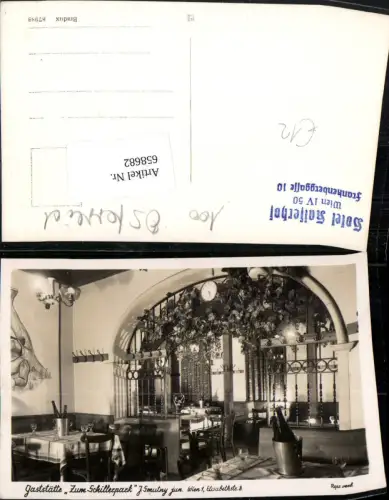 658682,Foto Ak Wien Vienna Innere Stadt Gaststätte Zum Schillerpark Innenansicht