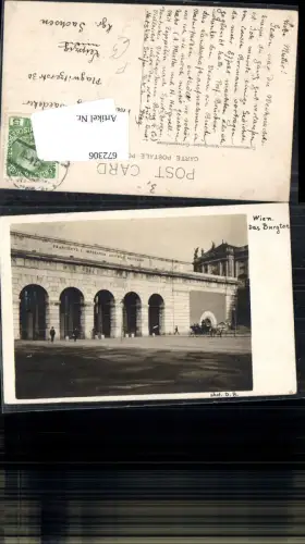672306,Foto Ak Wien Vienna Innere Stadt Burgtor Kutsche