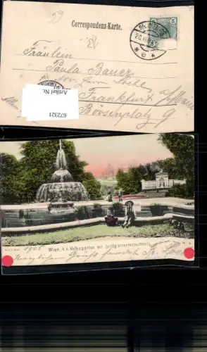 672321,Wien Vienna Innere Stadt Volksgarten Grillparzermonument Brunnen Kinder