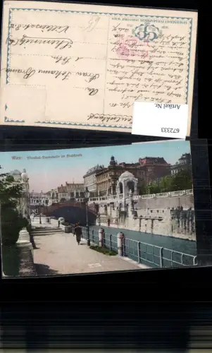 672333,Wien Vienna Innere Stadt Wienflußpromenade Wienfluß Stadtpark Brücke