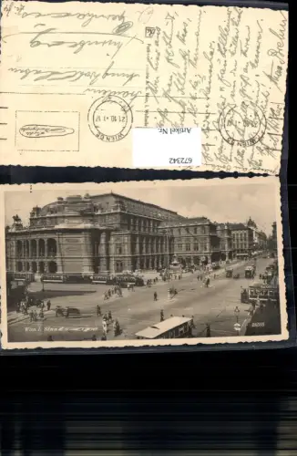 672342,Foto Ak Wien Vienna Innere Stadt Staatsoper Oper Straßenbahn