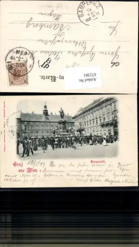 672381,Wien Vienna Innere Stadt Burg Burgmusik Statue 1899