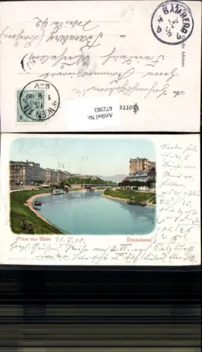 672383,Wien Vienna Innere Stadt Donaukanal Schiffe Dampfer Brücke