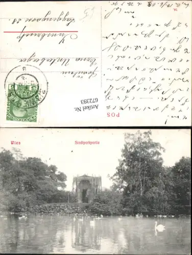 672393,Wien Vienna Innere Stadt Stadtparkpartie Schwan Schwäne