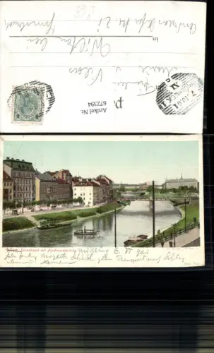 672394,Litho Wien Vienna Innere Stadt Donaukanal Ferdinandsbrücke Brücke pub B.K.W.I. 634