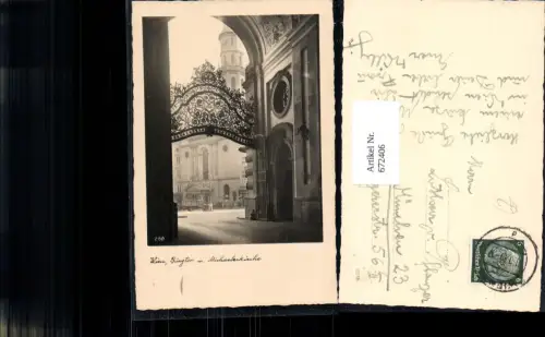 672406,Foto Ak Wien Vienna Innere Stadt Burgtor mit Michaelerkirche