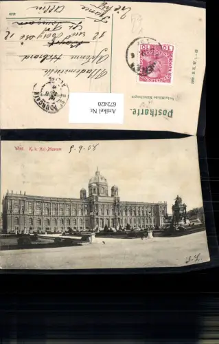672420,Wien Vienna Innere Stadt K.k. Hofmuseum pub B.K.W.I. 49