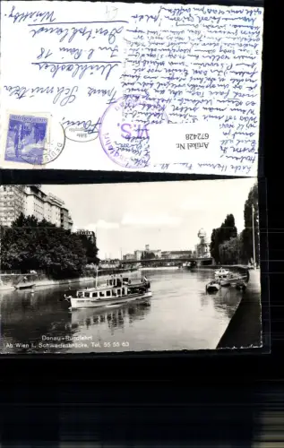 672428,Foto Ak Wien Vienna Innere Stadt Schwedenbrücke Schiff Freudenau A159