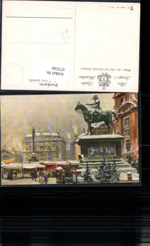 673169,Künstler AK Wien Am Hof Radetzky Denkmal pub Theo Stroefer 747-9
