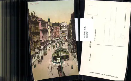 673221,Wien Vienna Innere Stadt Graben Kutsche Photochromie H. Nachbargauer 1028