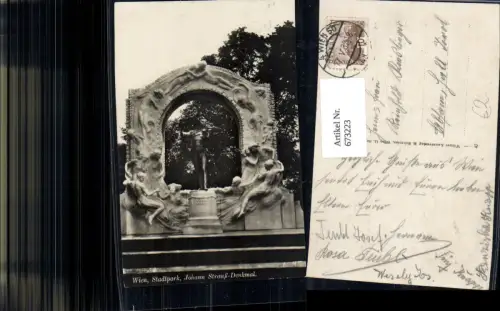 673223,Foto Ak Wien Vienna Innere Stadt Johann Strauß-Denkmal